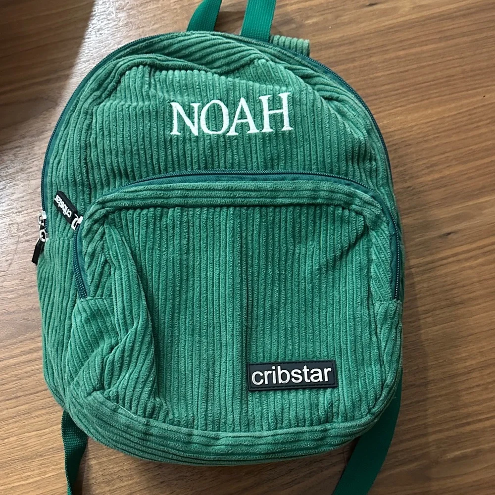 Cribstar Green Corduroy Backpack and lunch pack